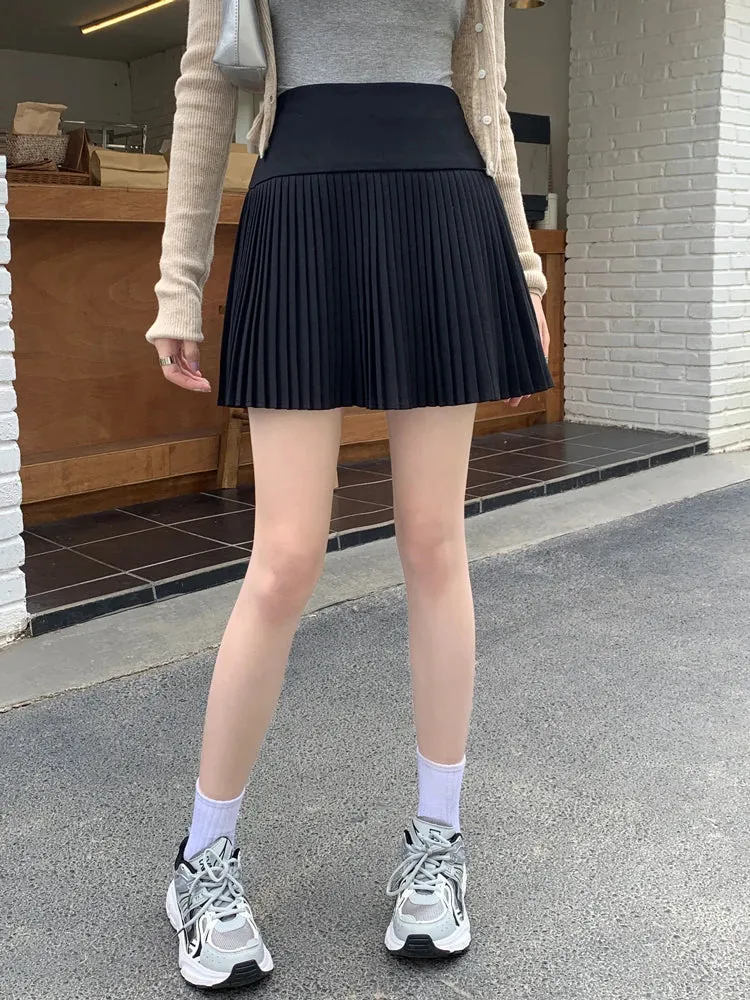 Advbridge  -  4colors SML Korean Preppy style high waist Mini Skirts Woman Summer Slim A-line pleated Skirts womens (X2886)