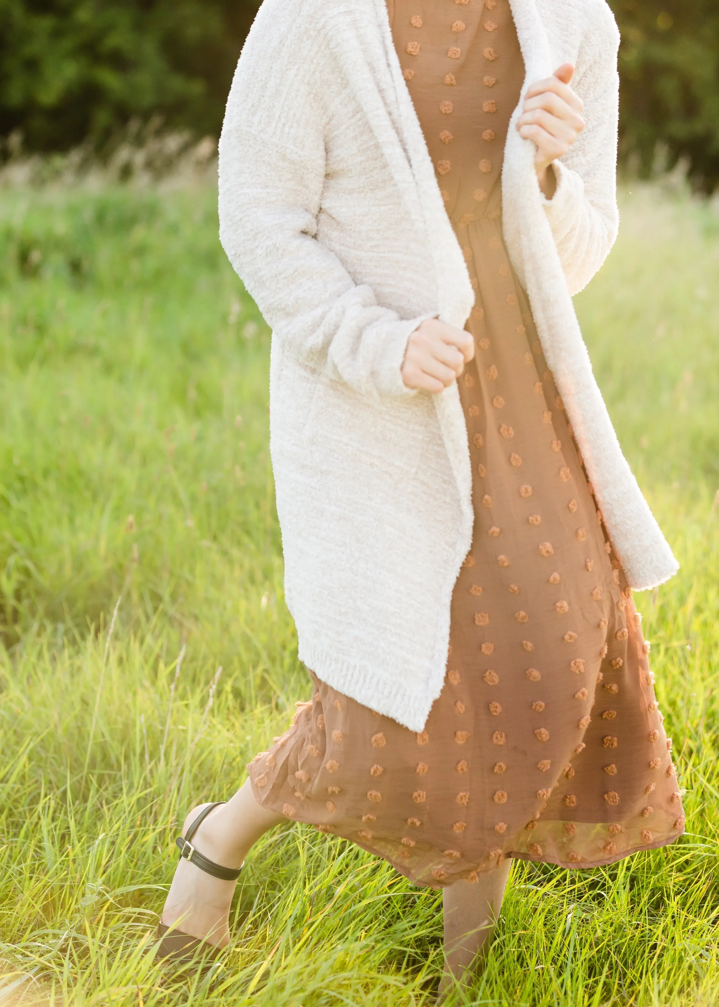 Amaya Cozy Long Taupe Cardigan - FINAL SALE