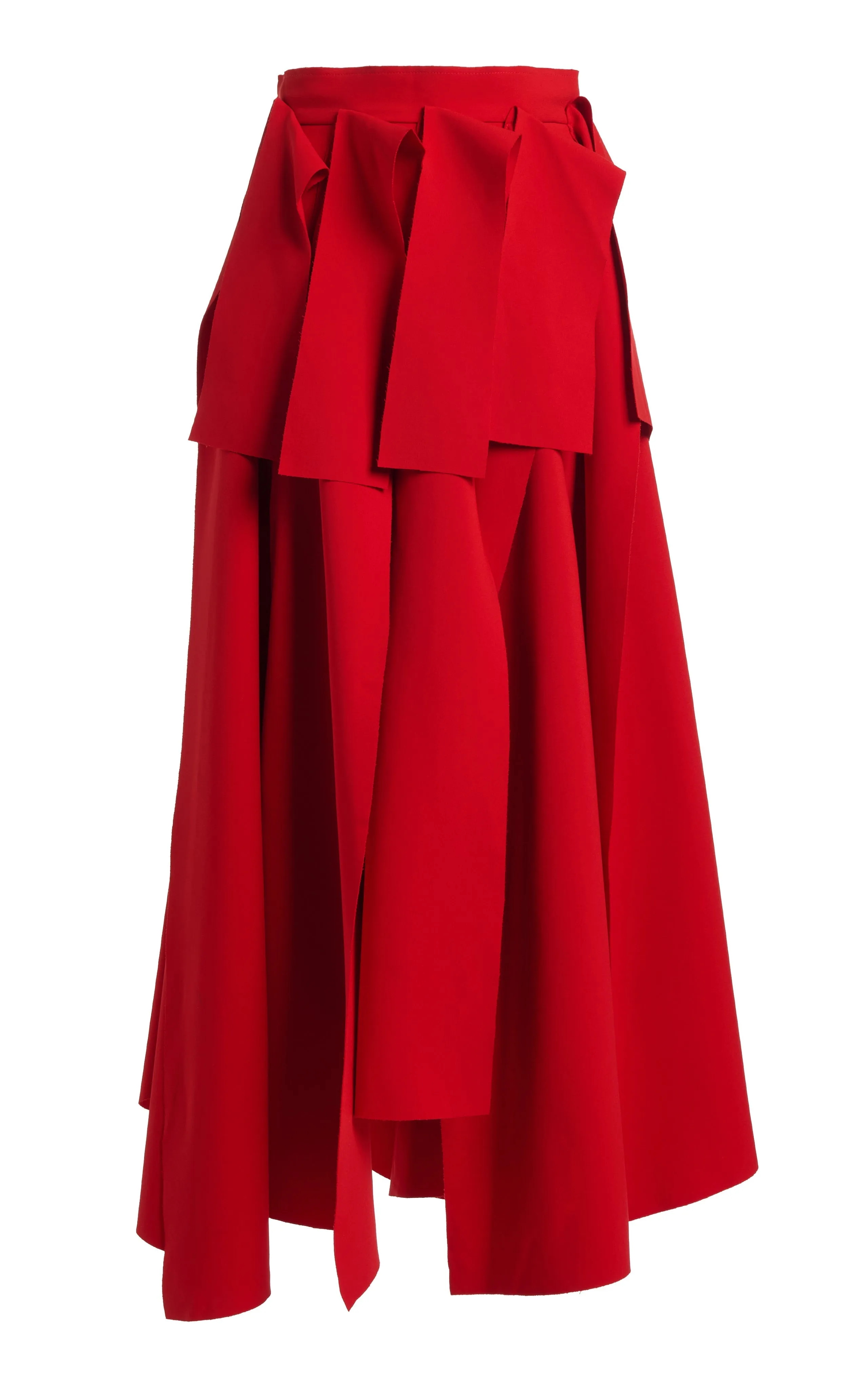 Asymmetric Panels Skirt in Red by A.W.A.K.E. Mode