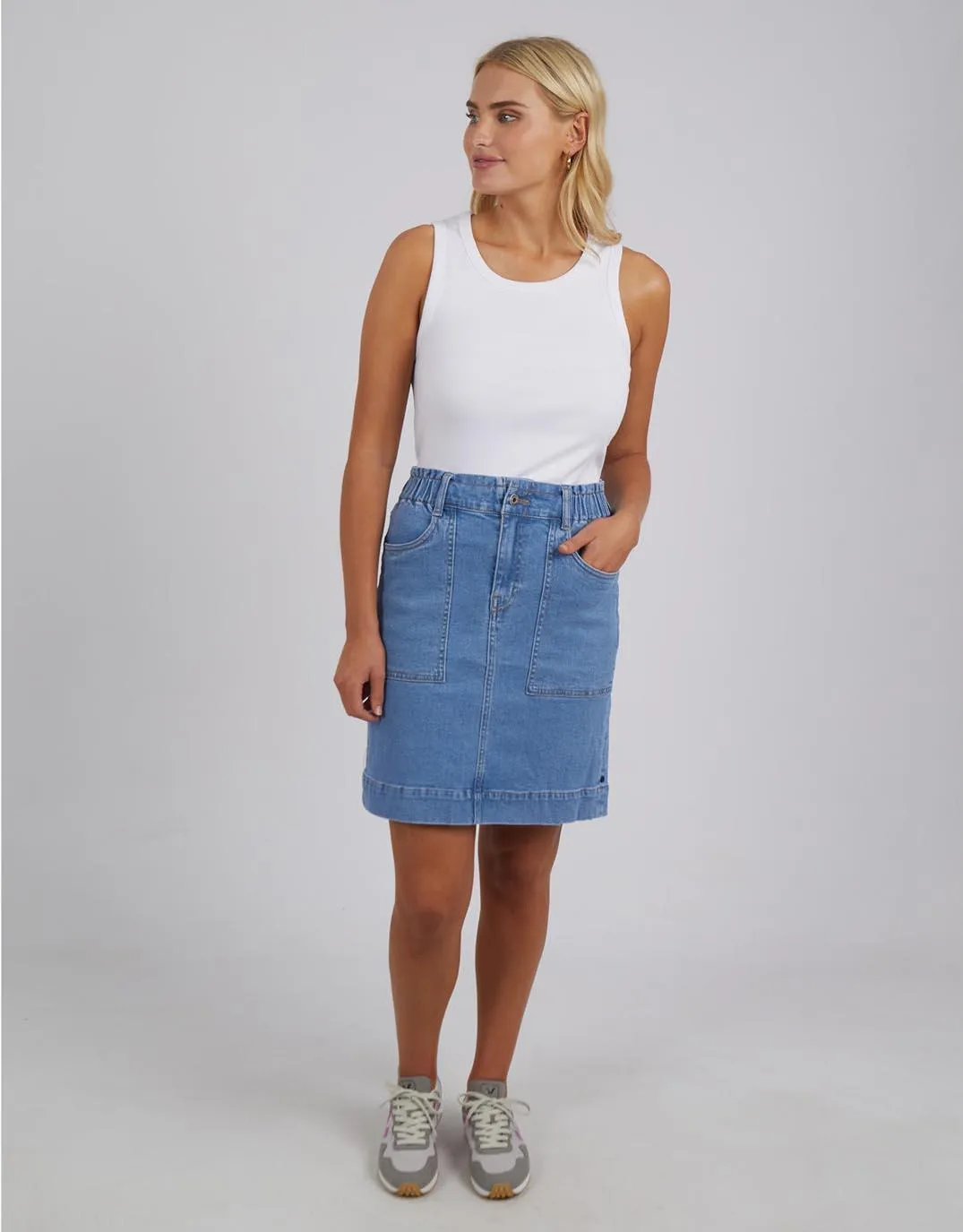 Atlas Denim Skirt - Blue