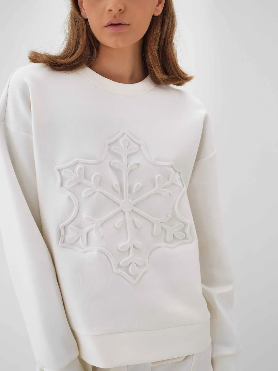 Belinda Pink Snowflake Design Sweatshirt