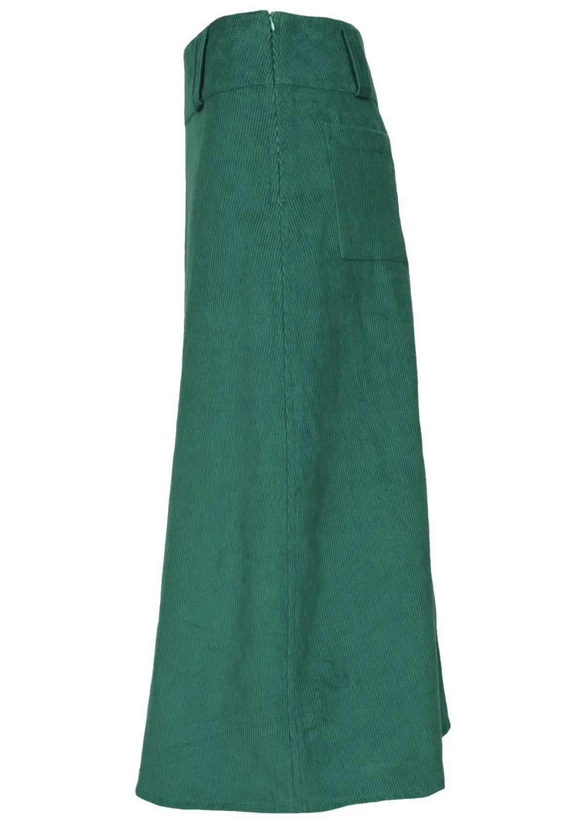 Belt Loop Corduroy Skirt Hunter Green