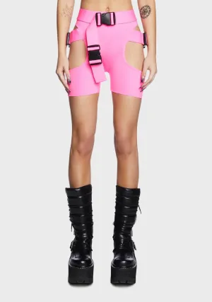 Buckle Biker Shorts - Pink