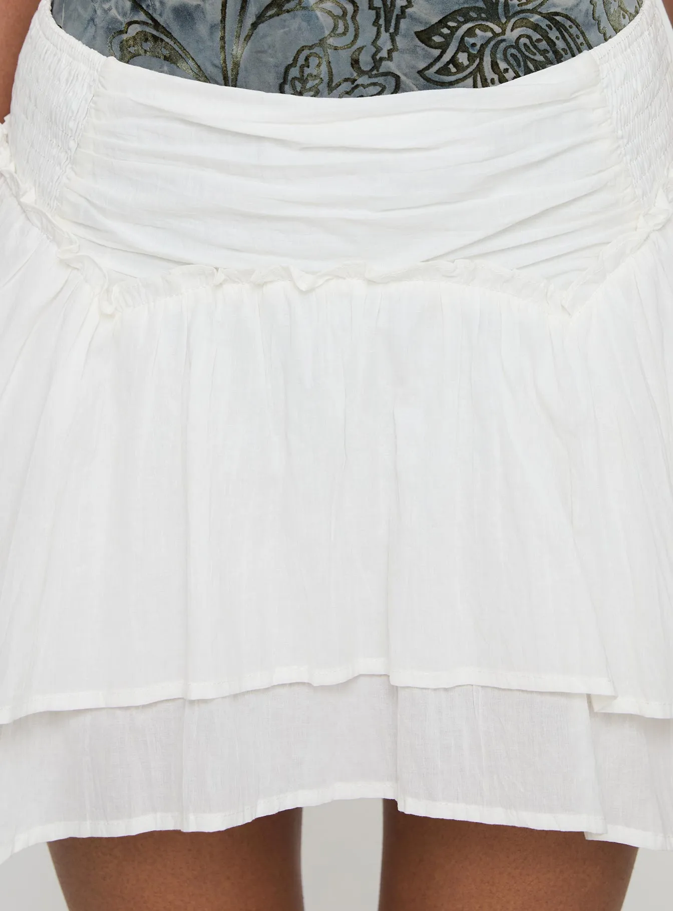 Butter Low Rise Skirt White