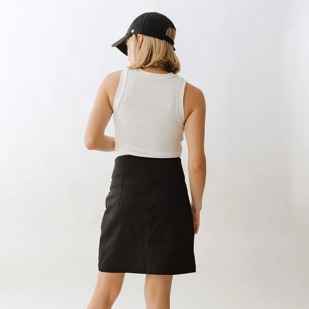 Canvas Skirt, Black Canvas