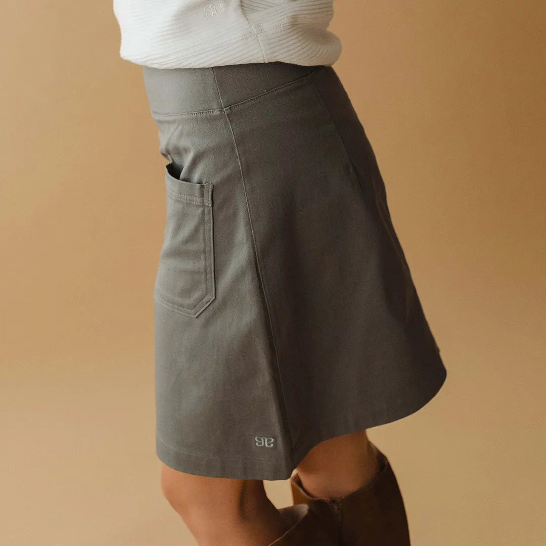 Canvas Skirt, Grey Canvas