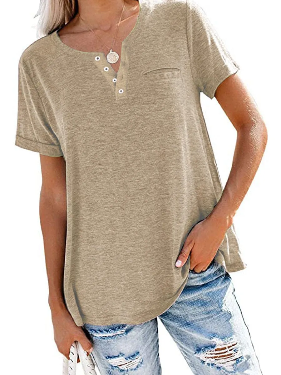 Casual Pocket Tunic Top for Women