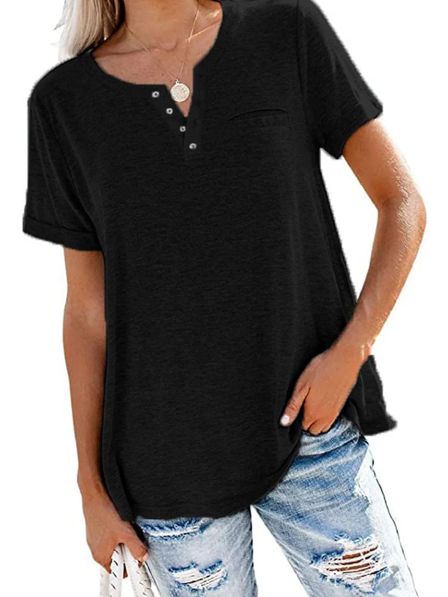 Casual Pocket Tunic Top for Women