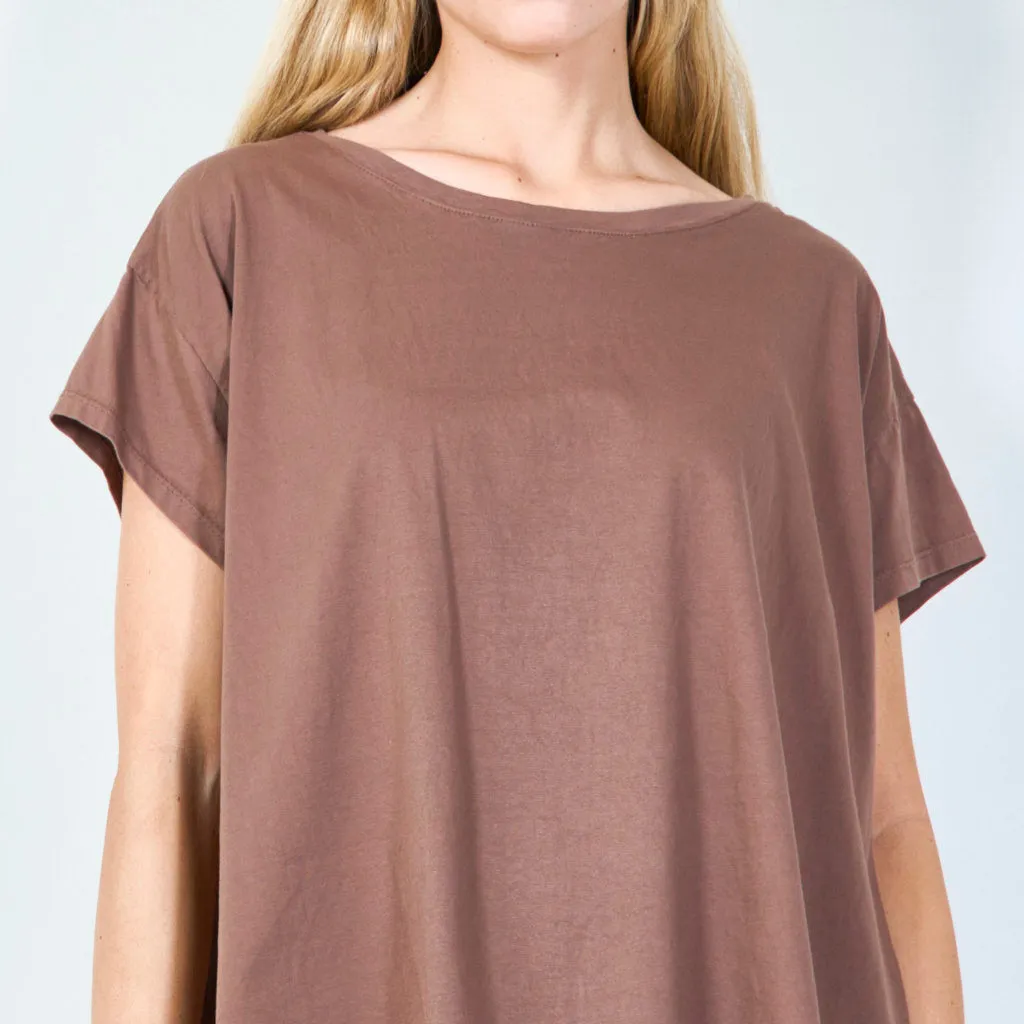 Casual t-shirt with rolled sleeves wholesale