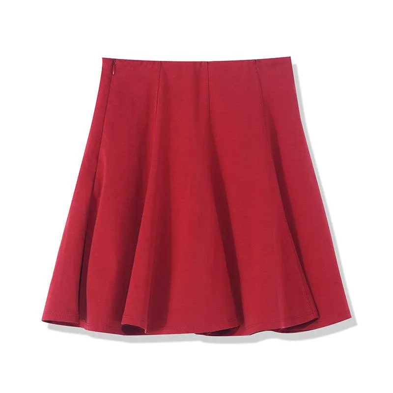 Chili Red Woven Mini Skirt