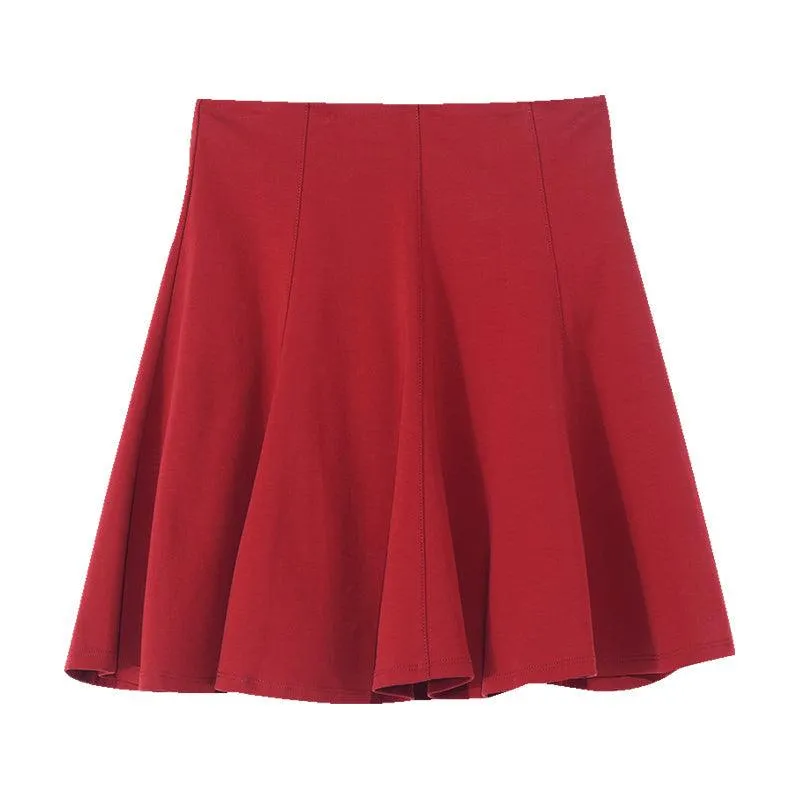 Chili Red Woven Mini Skirt