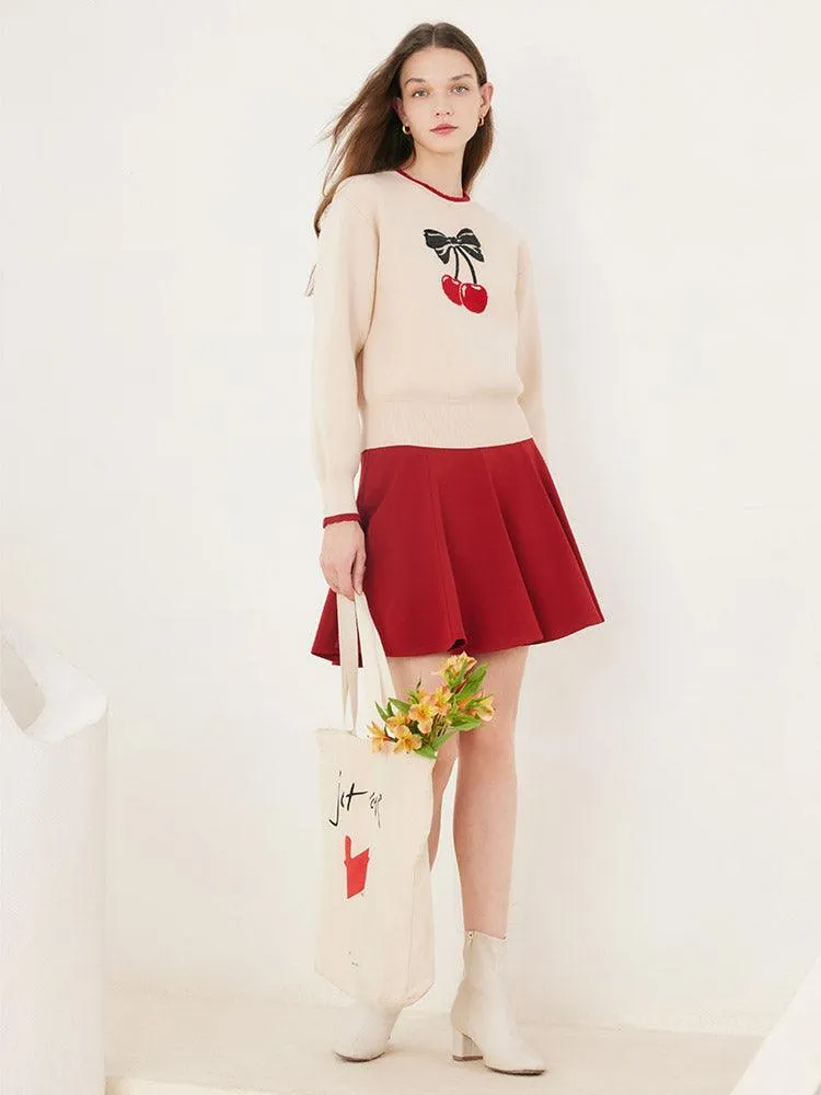 Chili Red Woven Mini Skirt