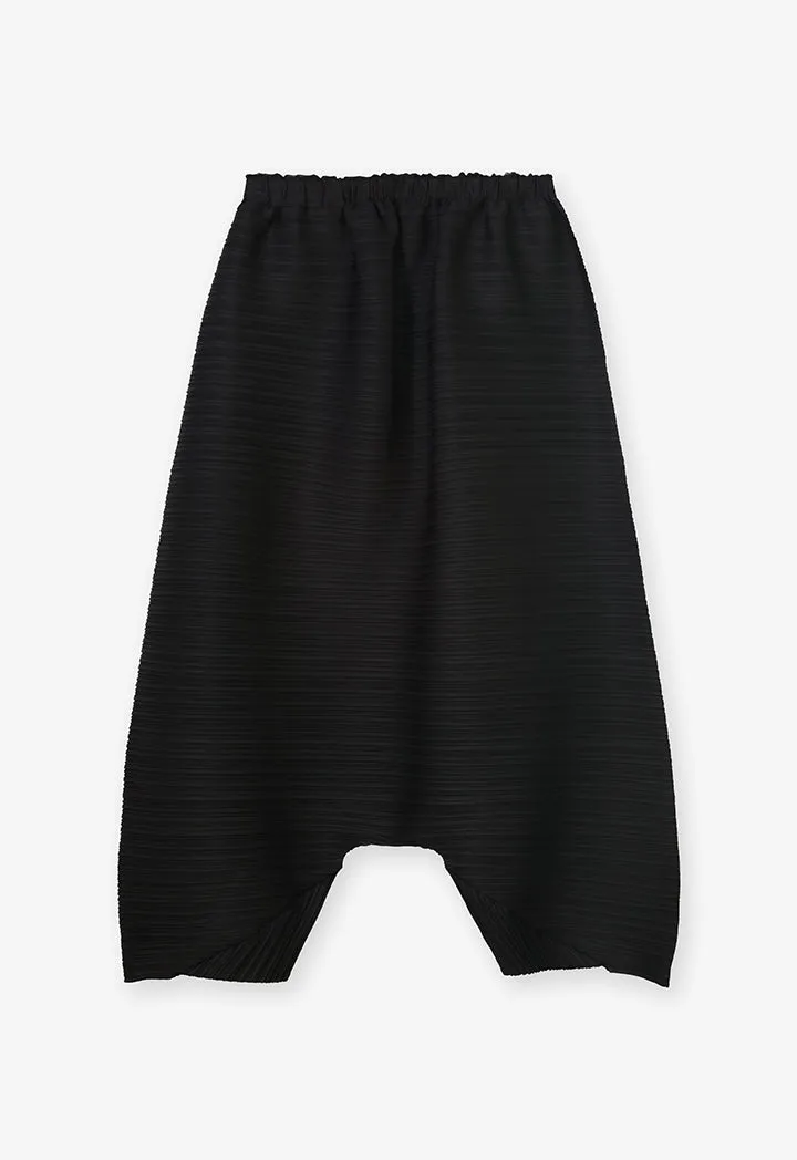 Choice Pleated Culottes Trousers Black