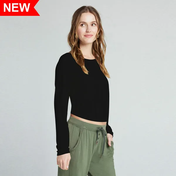 Cotton Rich Henley Crop Long Sleeve