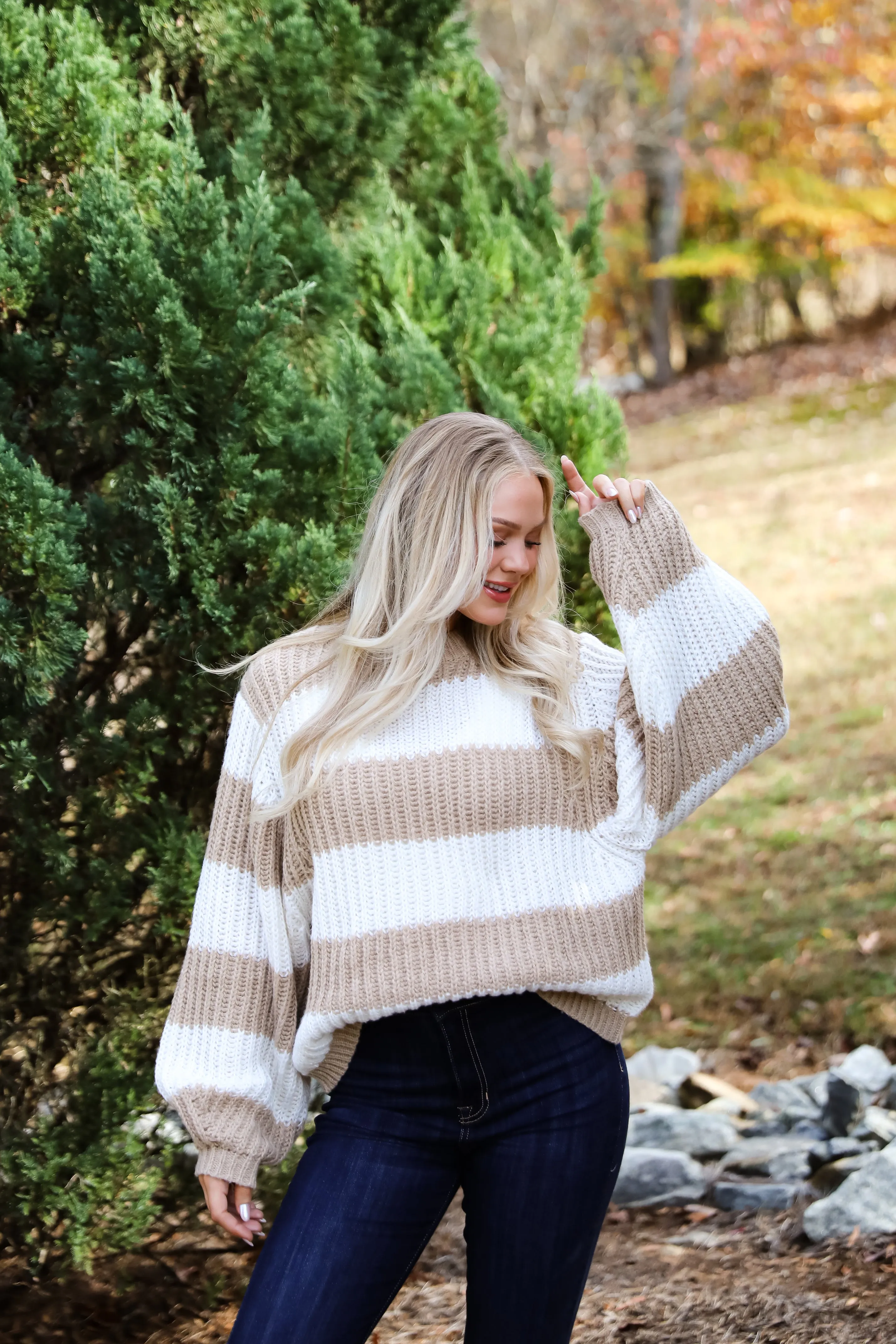 Cozy Aesthetic Striped Oversized Sweater