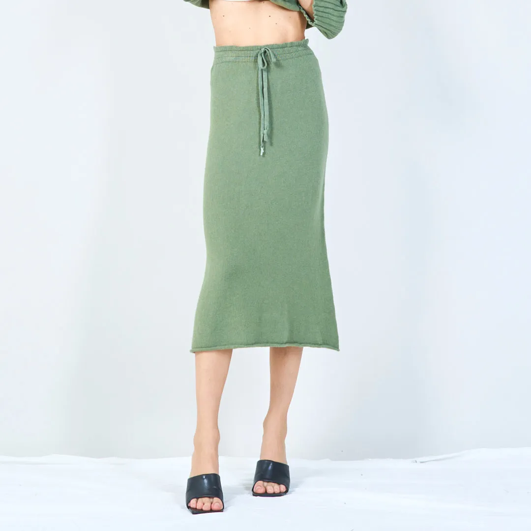 Cozy drawstring knit skirt wholesale