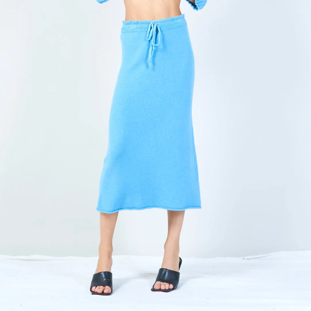 Cozy drawstring knit skirt wholesale