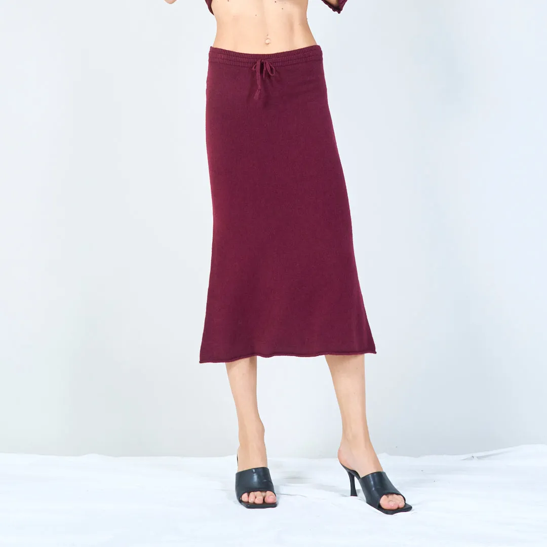 Cozy drawstring knit skirt wholesale