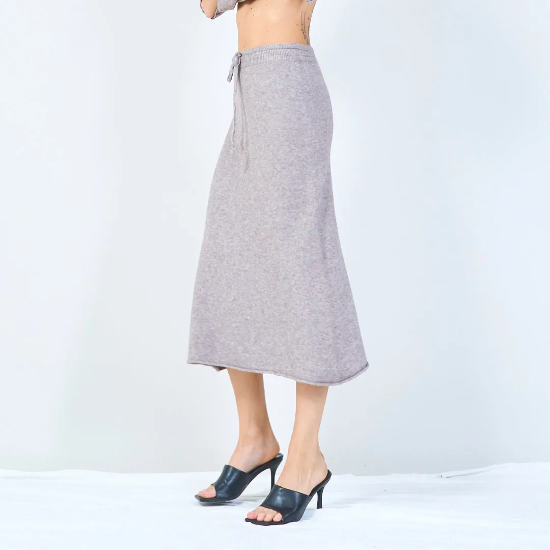 Cozy drawstring knit skirt wholesale