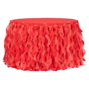 Curly Willow 14ft Table Skirt - Red