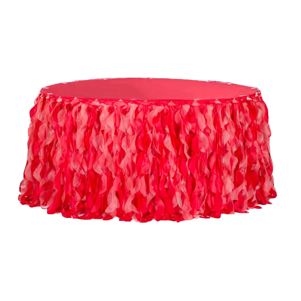 Curly Willow 17ft Table Skirt - Red