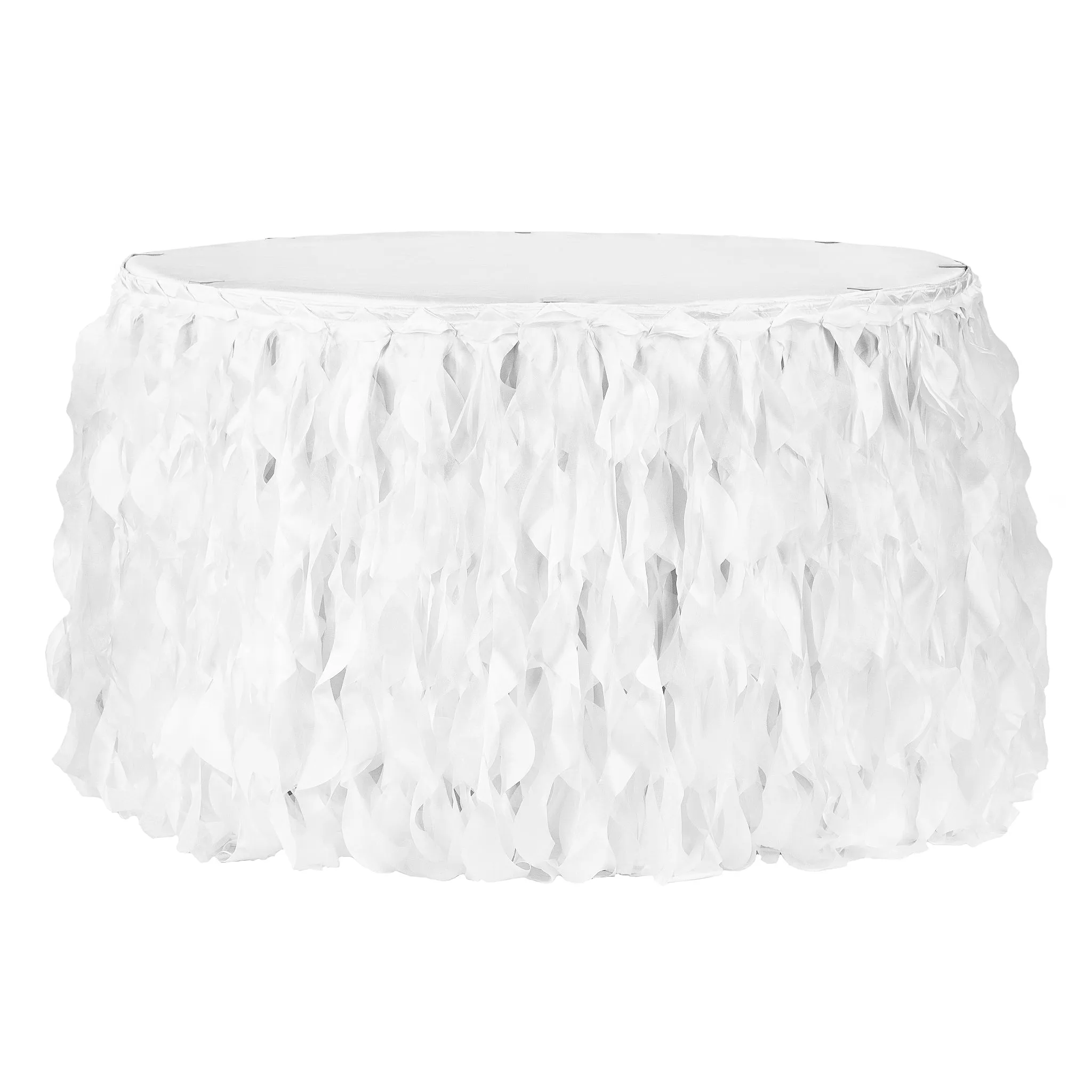 Curly Willow 21ft Table Skirt - White