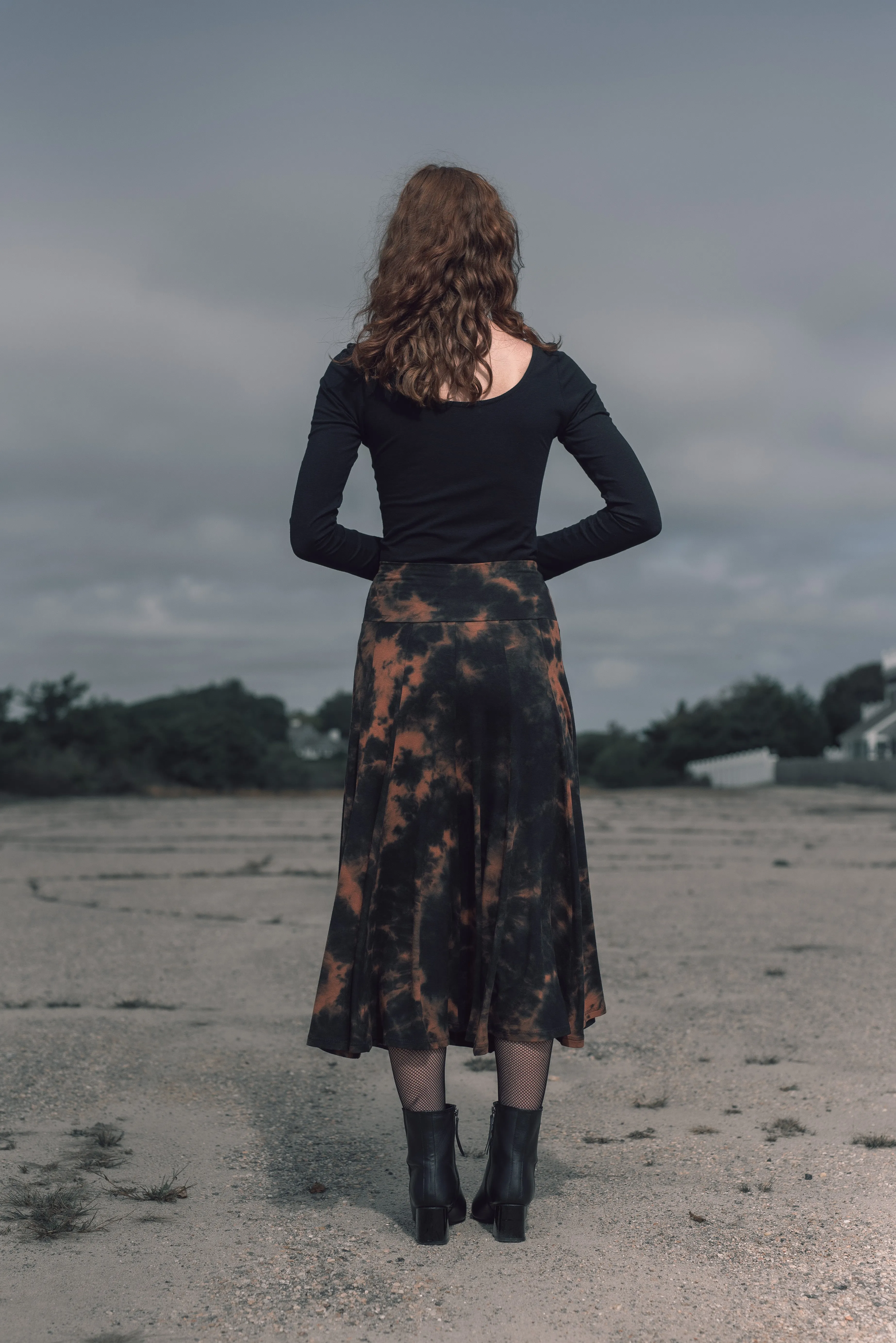 Dune paneled midi skirt