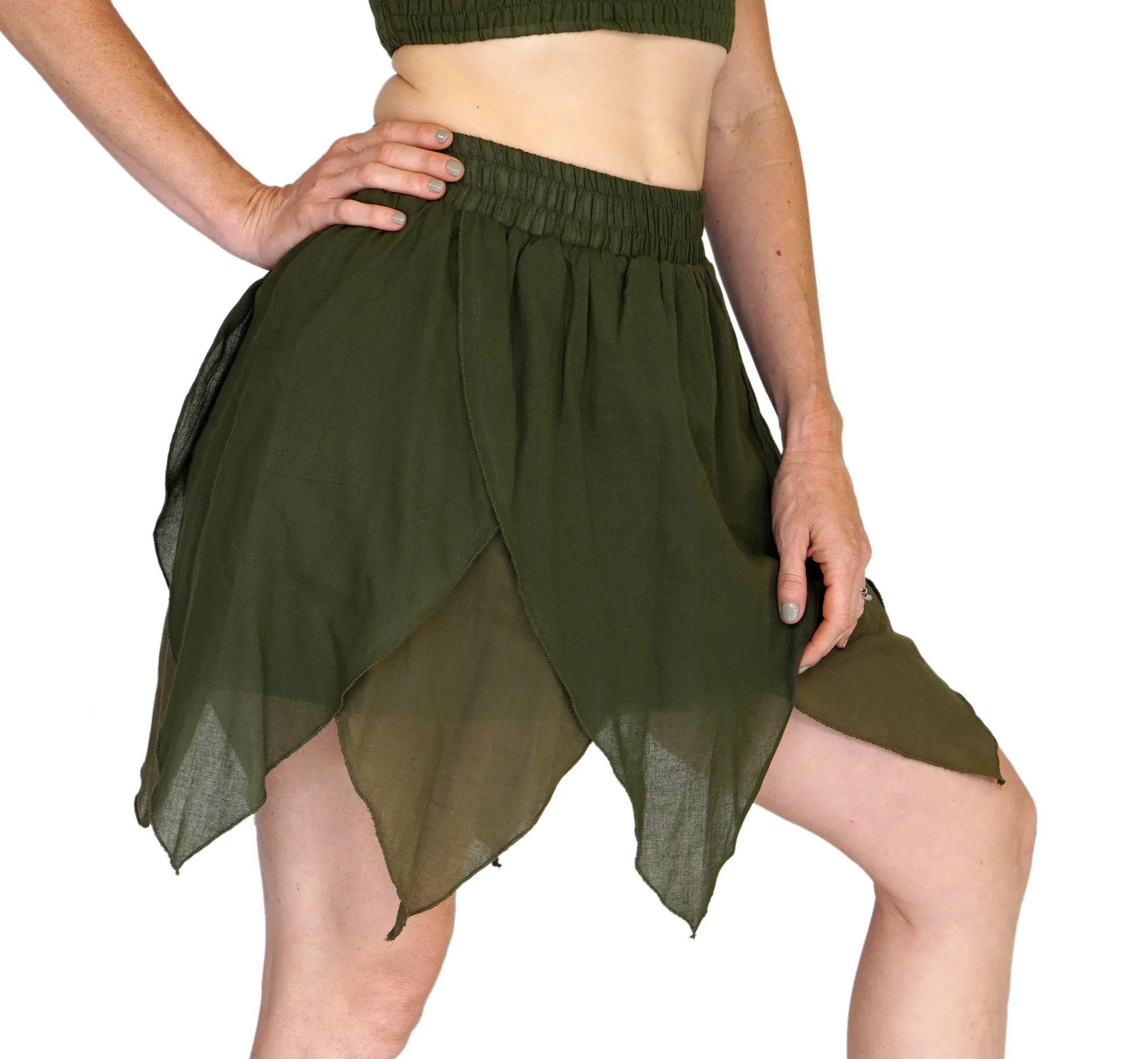 'Floating Petal Skirt' Fairy, Belly Dancer - Greens