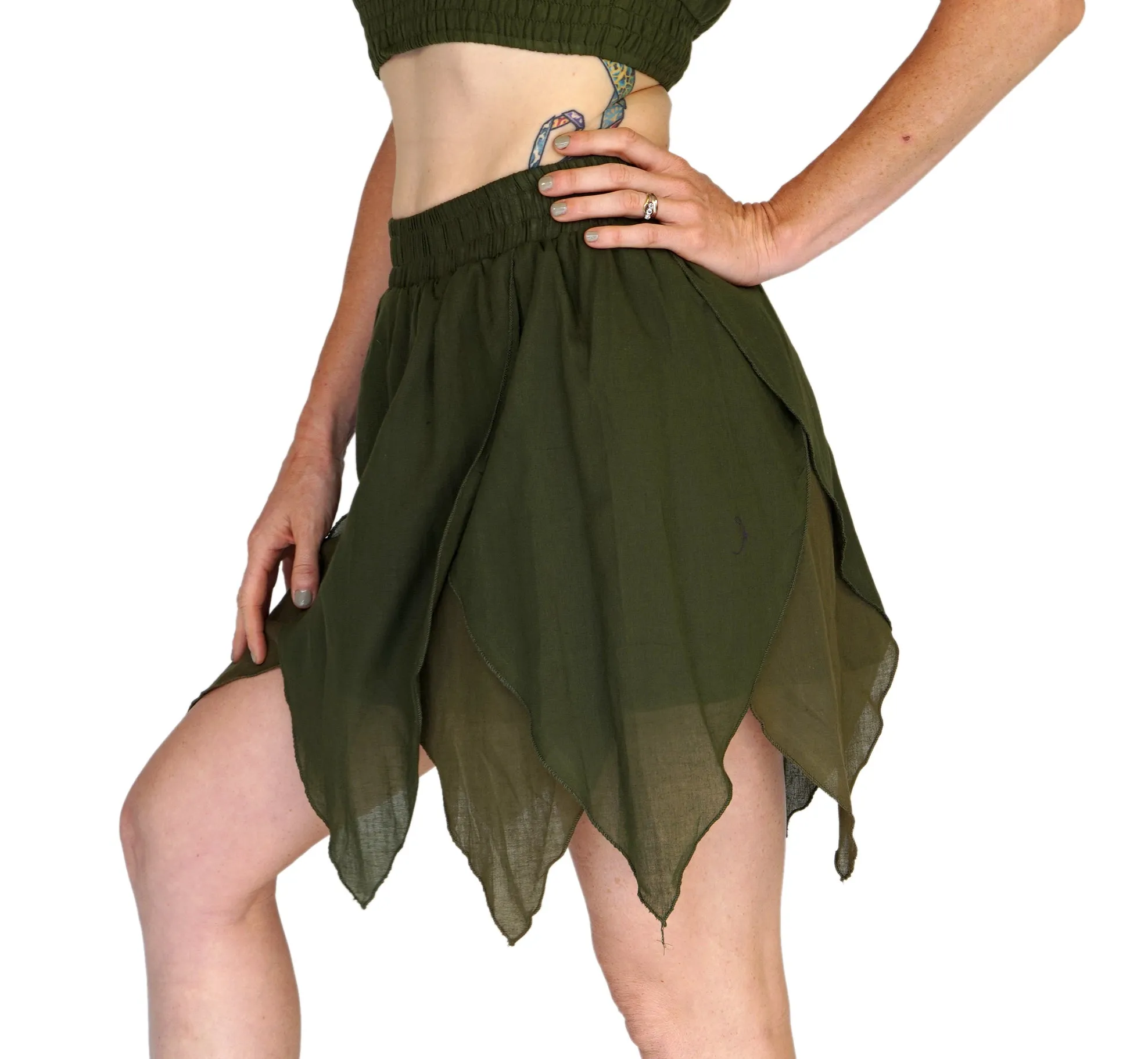 'Floating Petal Skirt' Fairy, Belly Dancer - Greens