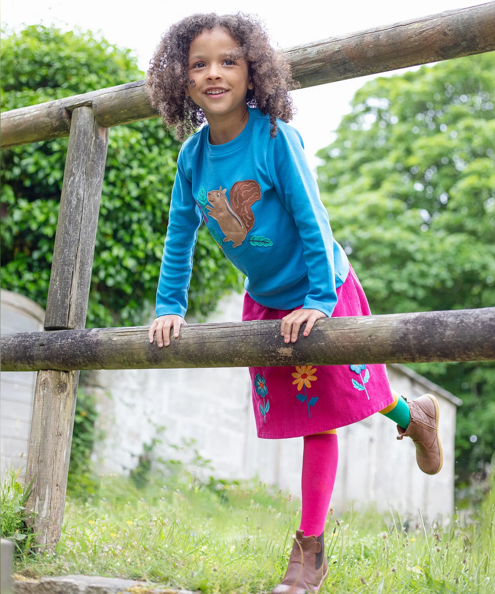 Frugi Katya Cord Skirt - Lingonberry/Flower