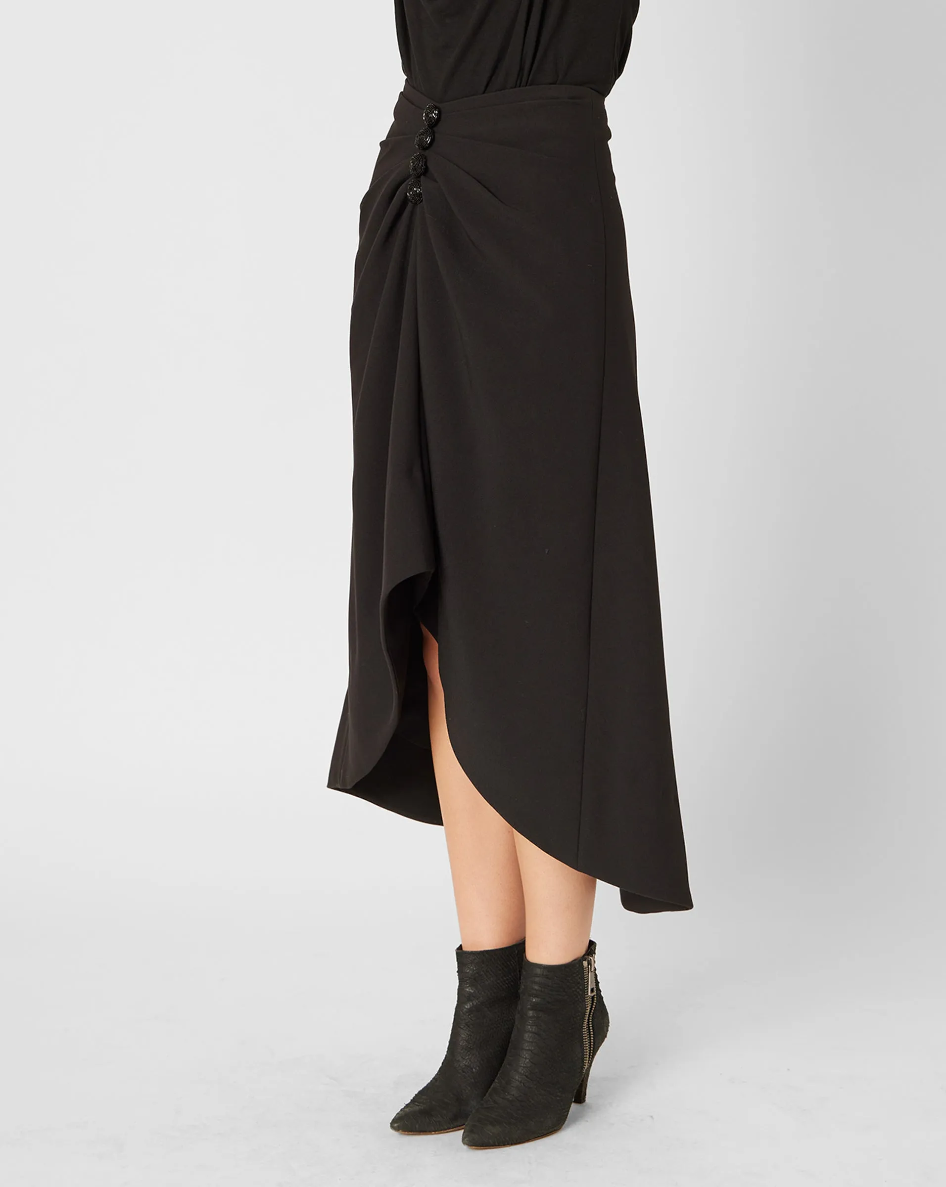 Gathered midi skirt