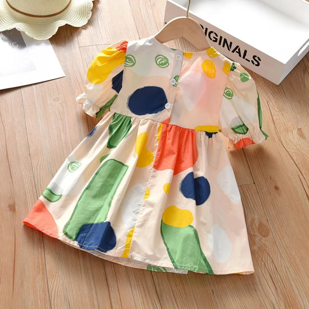 Girls Dress Summer Colorful Spotted Skirt Boutique Girls Skirts In Bulk