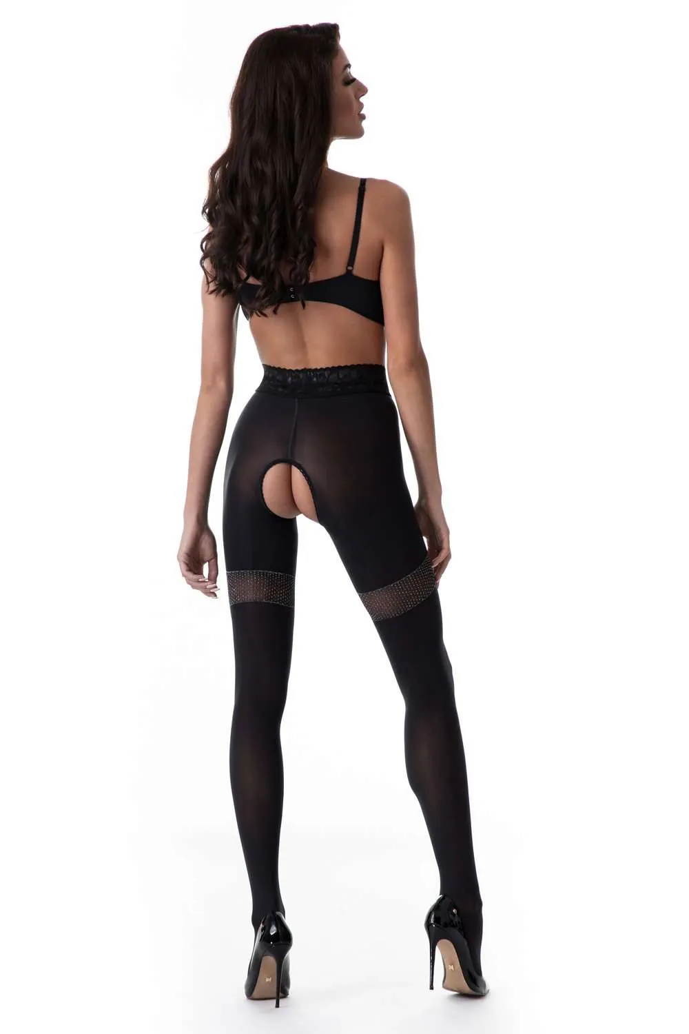 Glamour Crotchless Tights 80 Denier