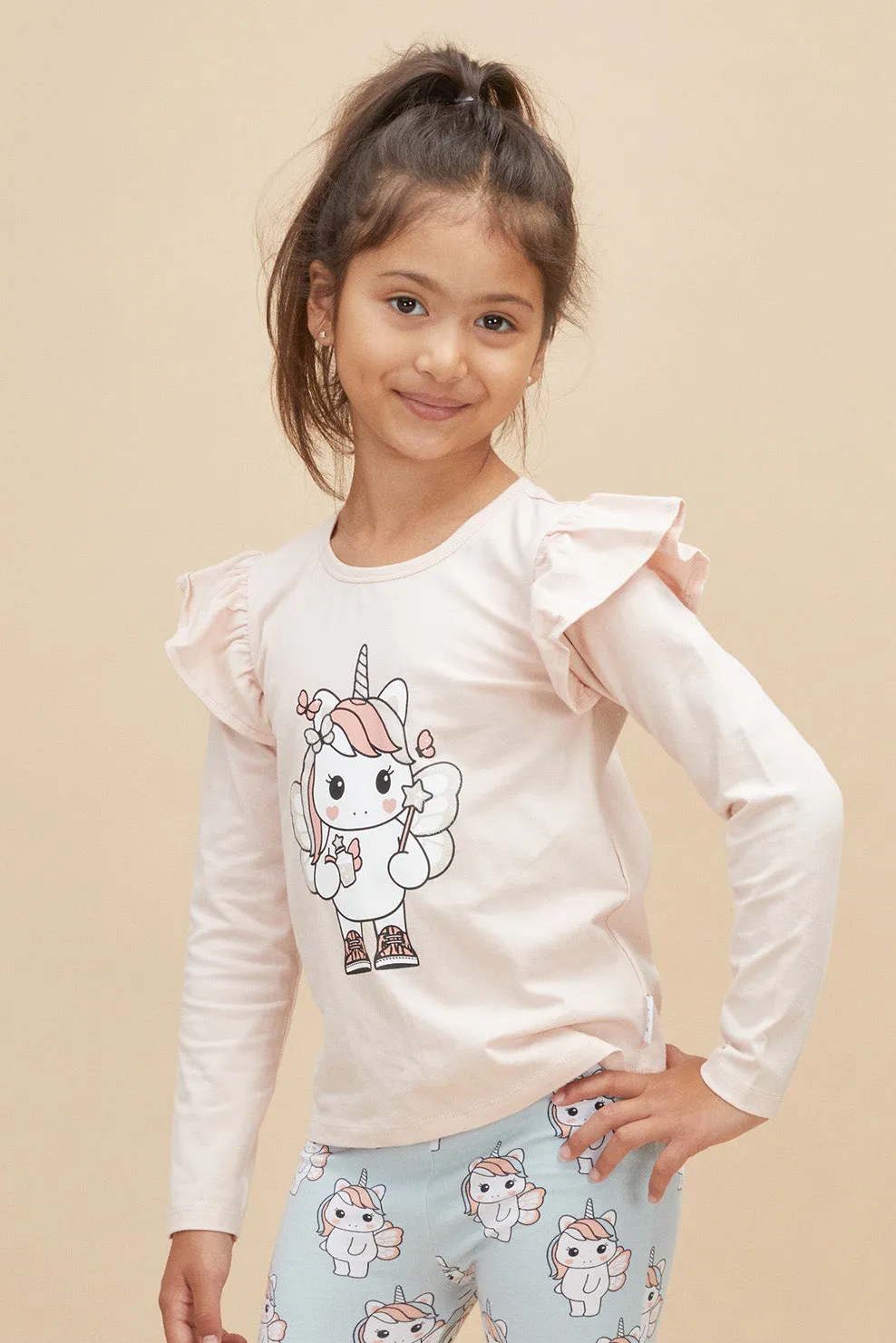 Huxbaby Fairy Unicorn Frill Girls Shirt