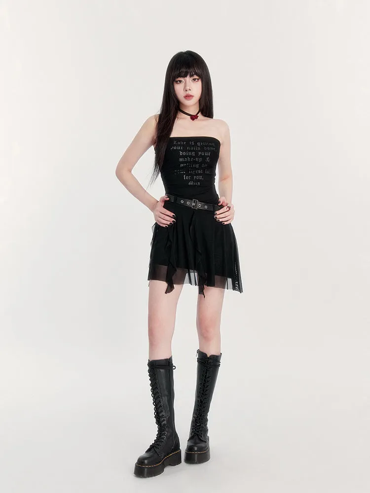 Irregular Mesh Gothic Skirt