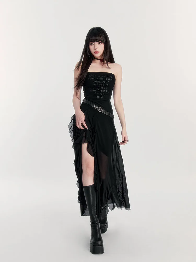 Irregular Mesh Gothic Skirt