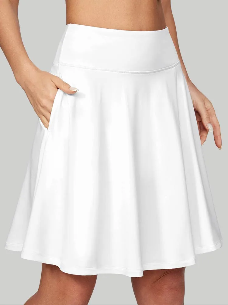 IUGA 20" High Waisted Knee Length Skirts With Pockets