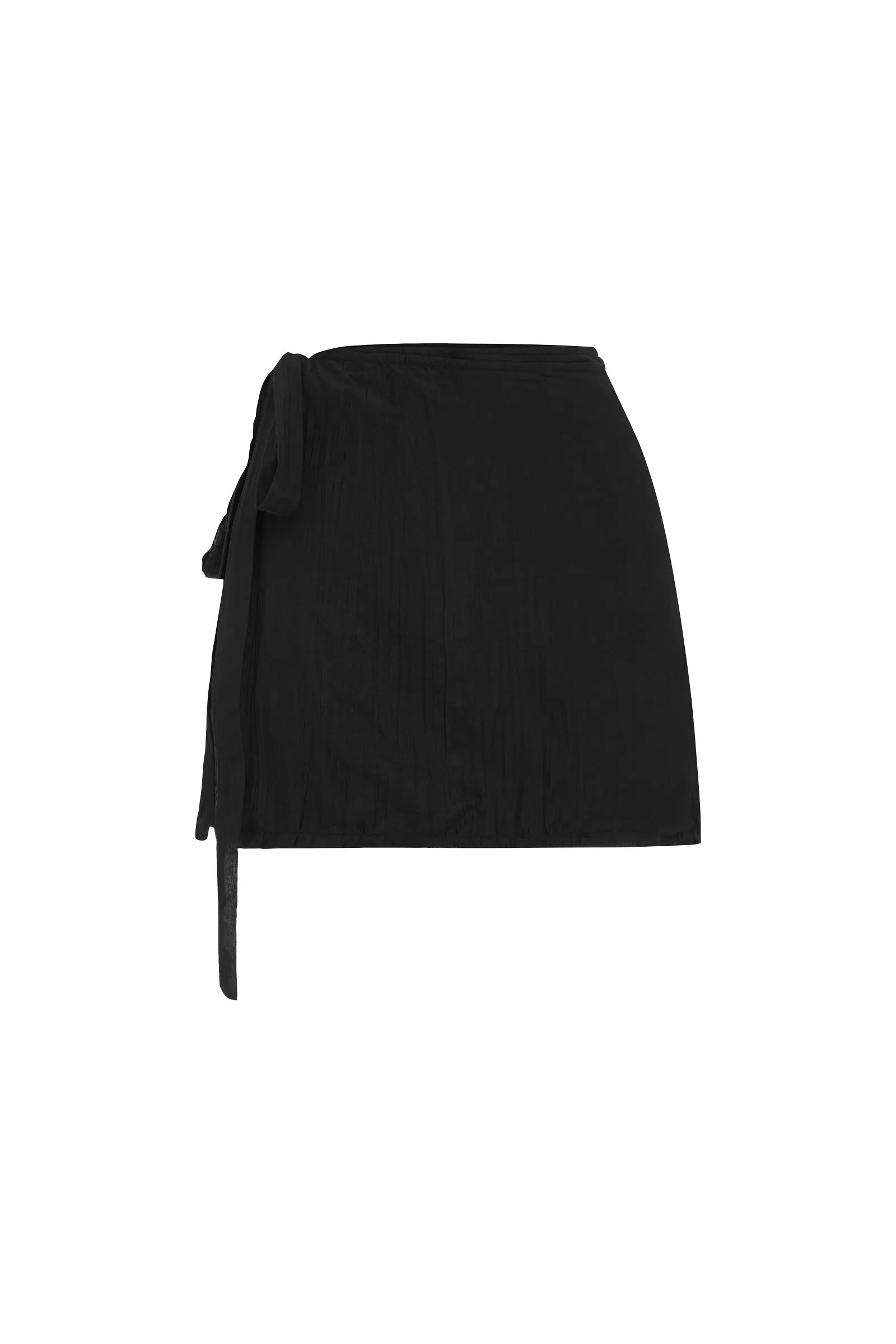 Jole Silk Mini Wrap Skirt - Noir