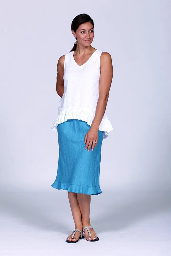 linen flounce skirt