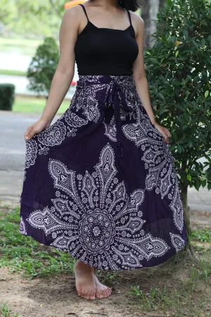 Maxi Dresses Boho Skirts Summer Festival Beachwear Skirt Geometric Mandala