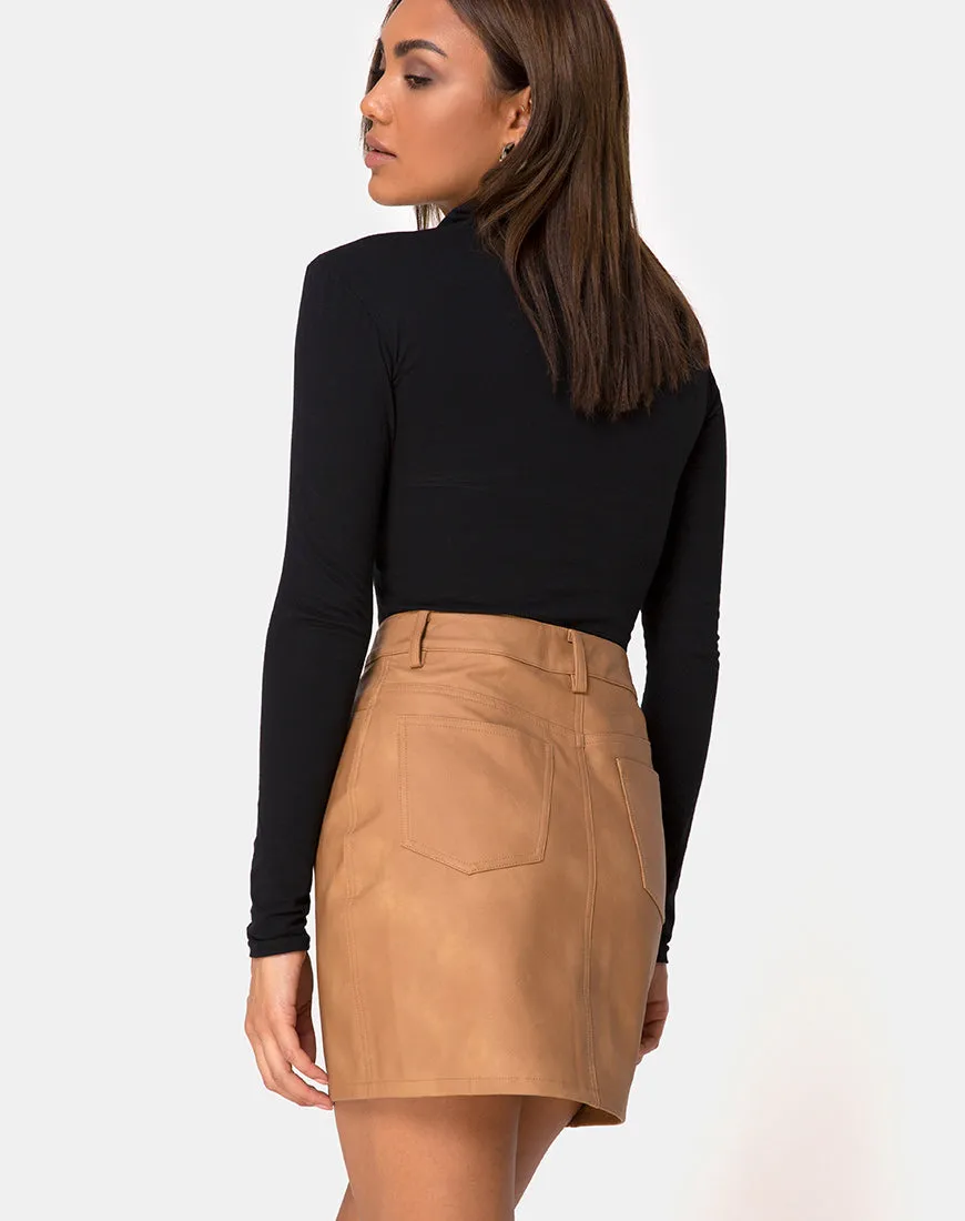 Mori Skirt in PU Brown