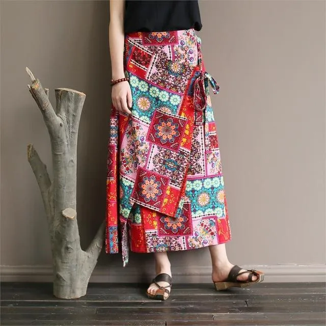 National Style Colorful Retro Skirts