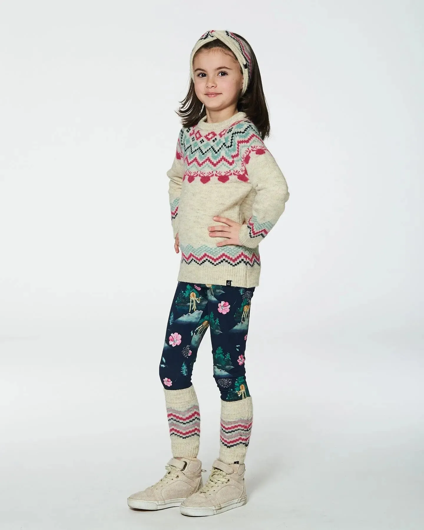 Norwegian Jacquard Leg Warmers Beige Mix