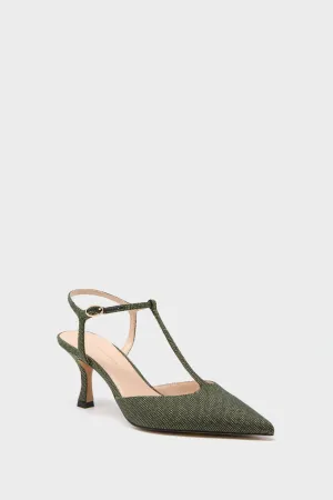 Olive Lurex Jacquard Margot Heels