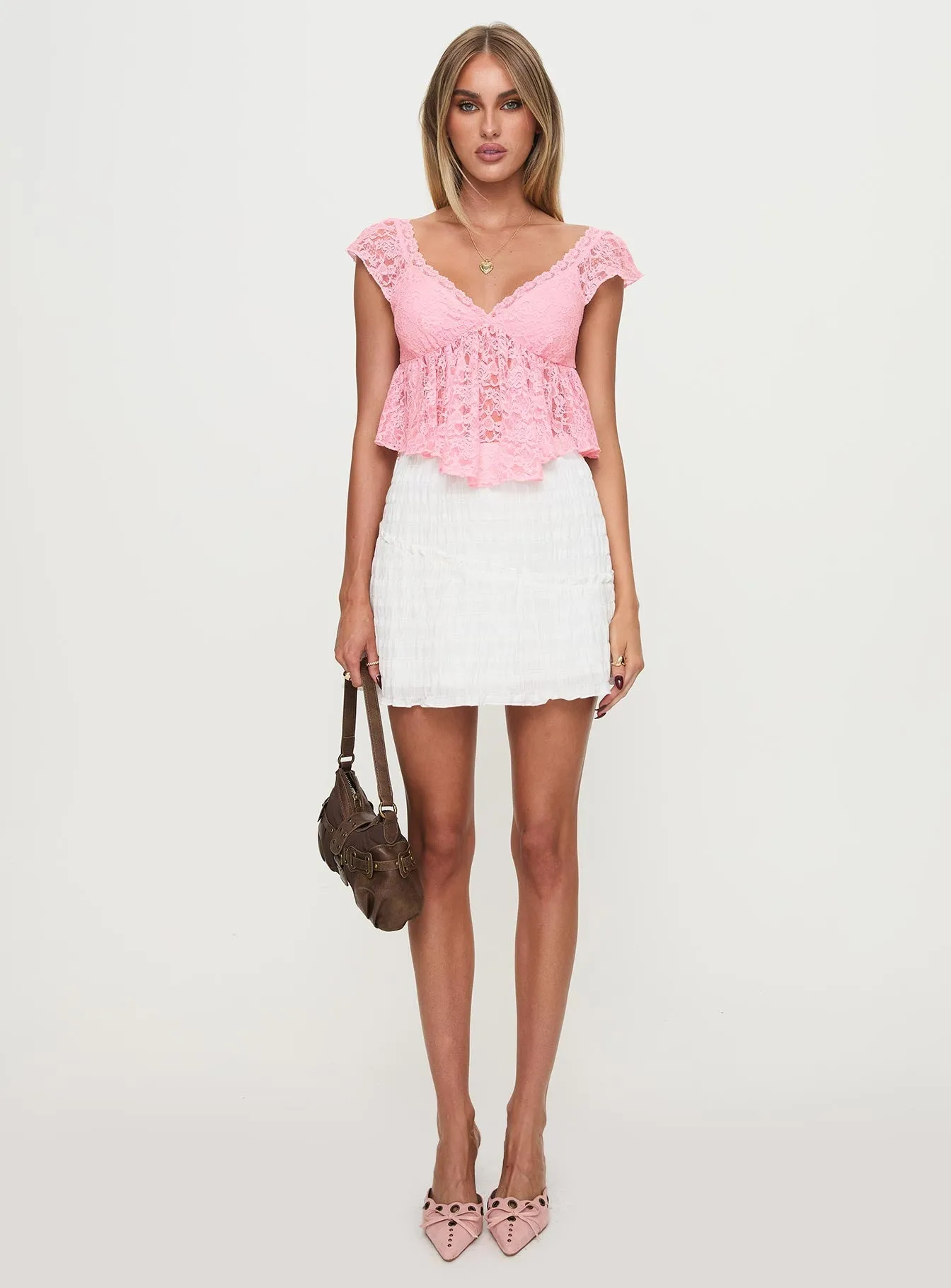 Out Of Sight Mini Skirt White