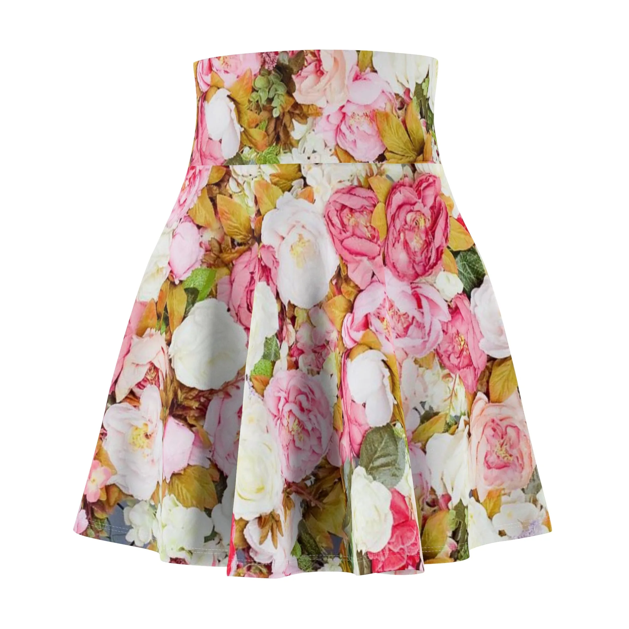 Pink Flowers - Inovax Woman's Skater Skirt