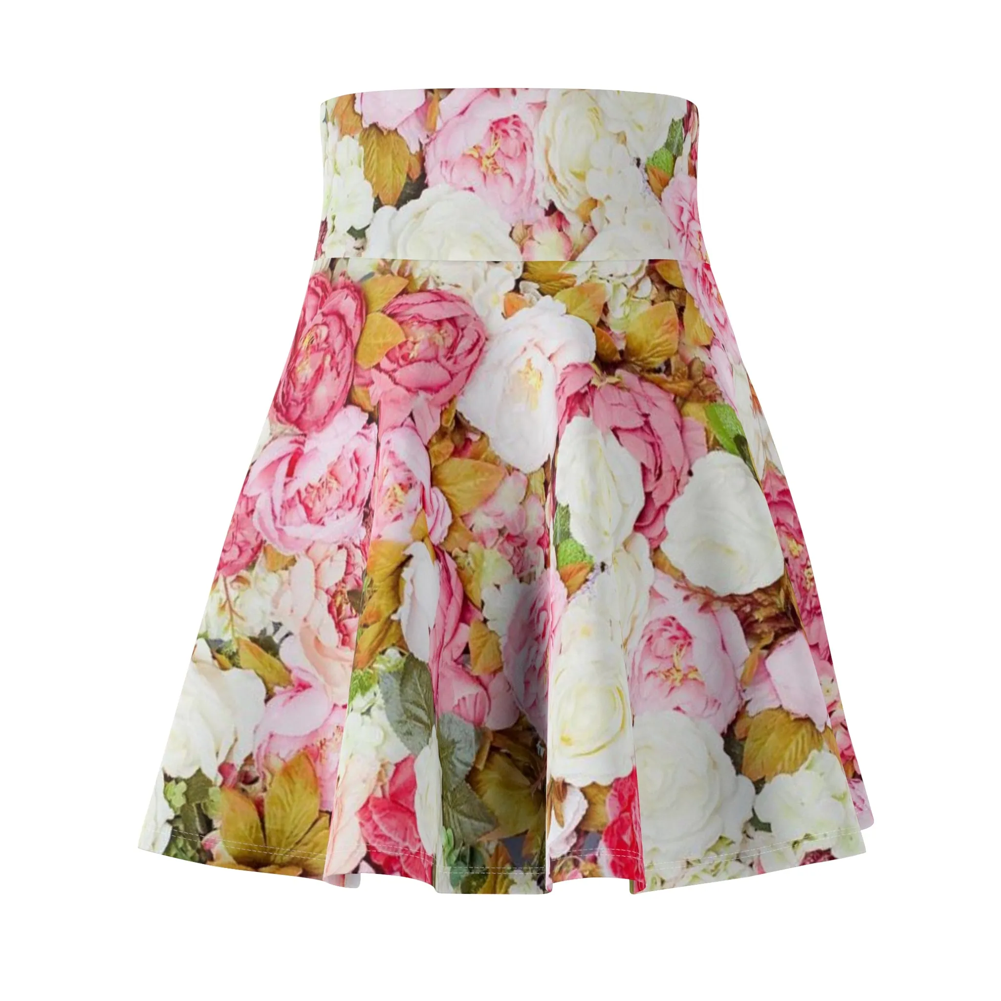 Pink Flowers - Inovax Woman's Skater Skirt