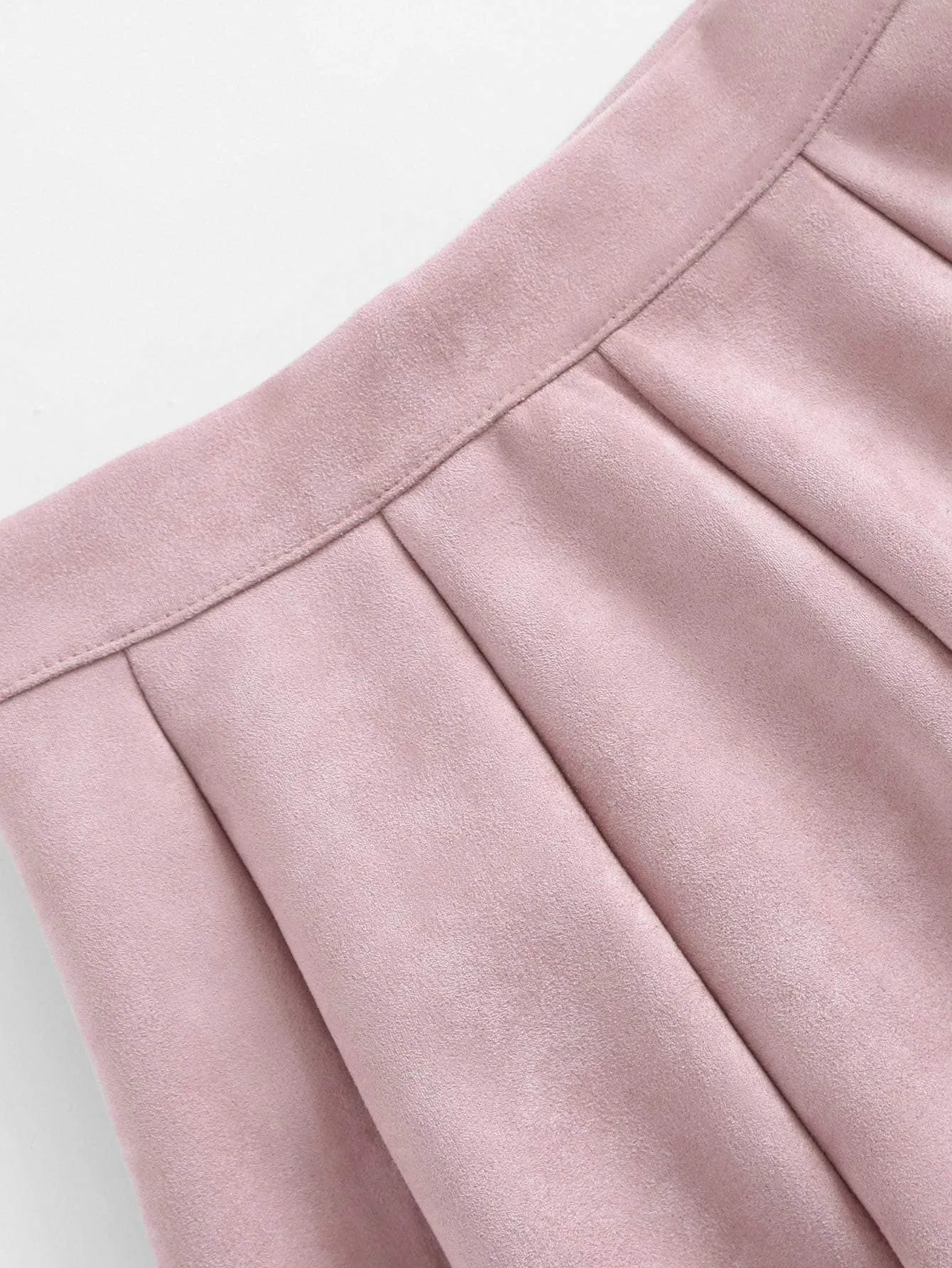 Plus Solid Pleated Skirt