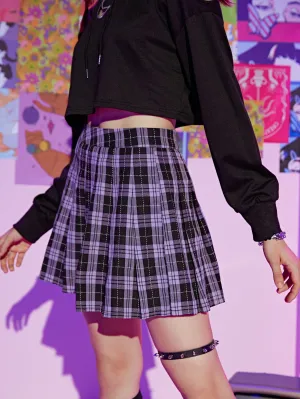 Preppy Plaid Natural Mini Women Skirt