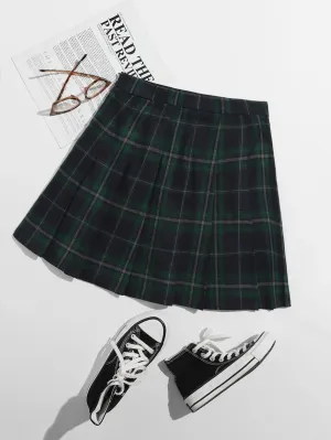 Preppy Tartan Zipper High Waist Mini Women Skirts